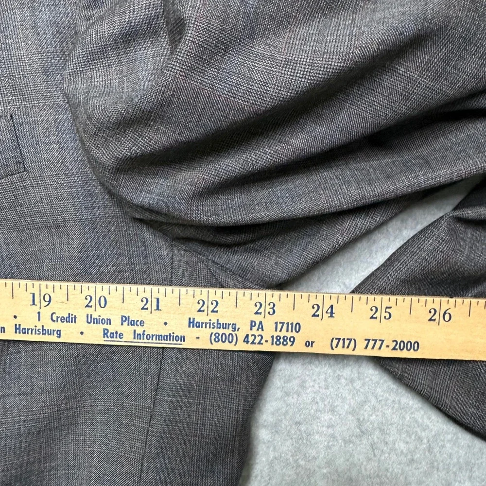 Hart Schaffner Marx Gold Trumpeter Grey Glen Plaid Wool Blazer Sport Coat 44R